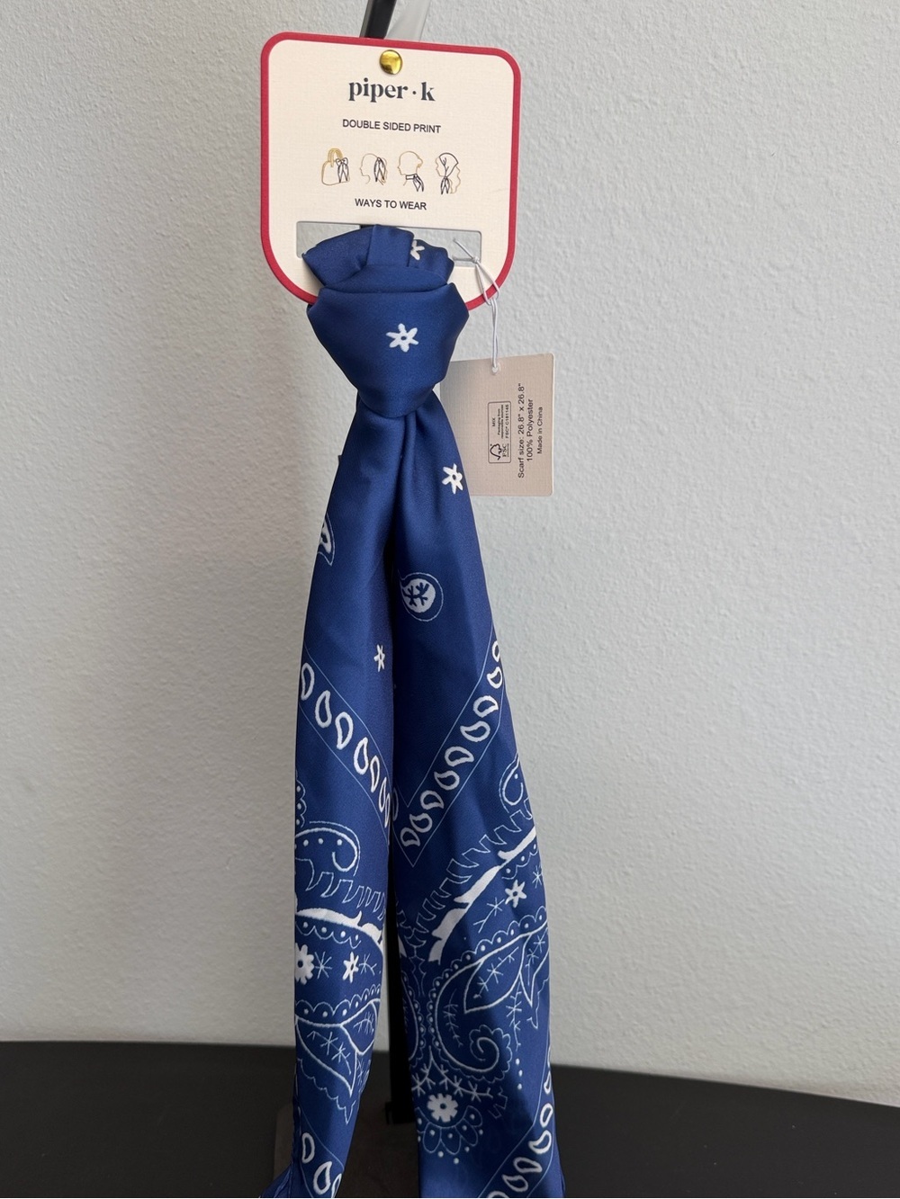 Piper K | Classic Bandanna Paisley Double Sided Scarf